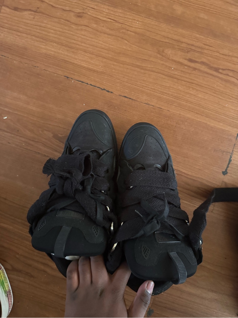 Men’s all black lanvin curb sneaker eu size 48
